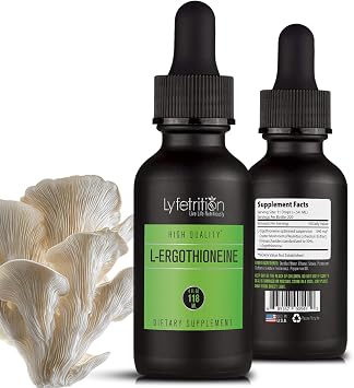 Lyfetrition L-Ergothioneine Liquid Supplement 540 mg, 4 Oz Liquid,220 Servings,Made in USA,Quick Absorption,Quality Potent Ingredients,Third-Party Tested,Non-GMO,GMP Certified,Cruelty-Free Products
