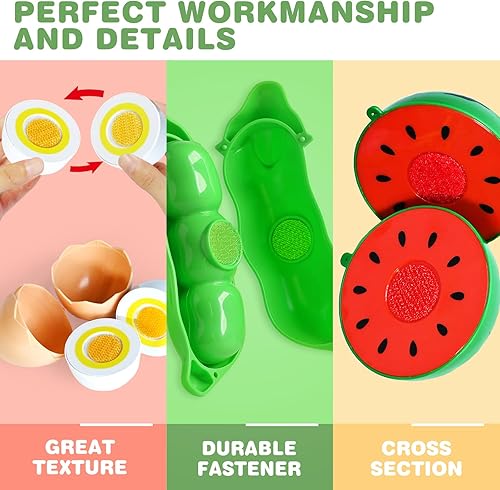 Miniatura 4 de Juego de comida para niños de cocina, 100 piezas de juguete de cocina para niños pequeños, cortar alimentos falsos, frutas y verduras accesorios con