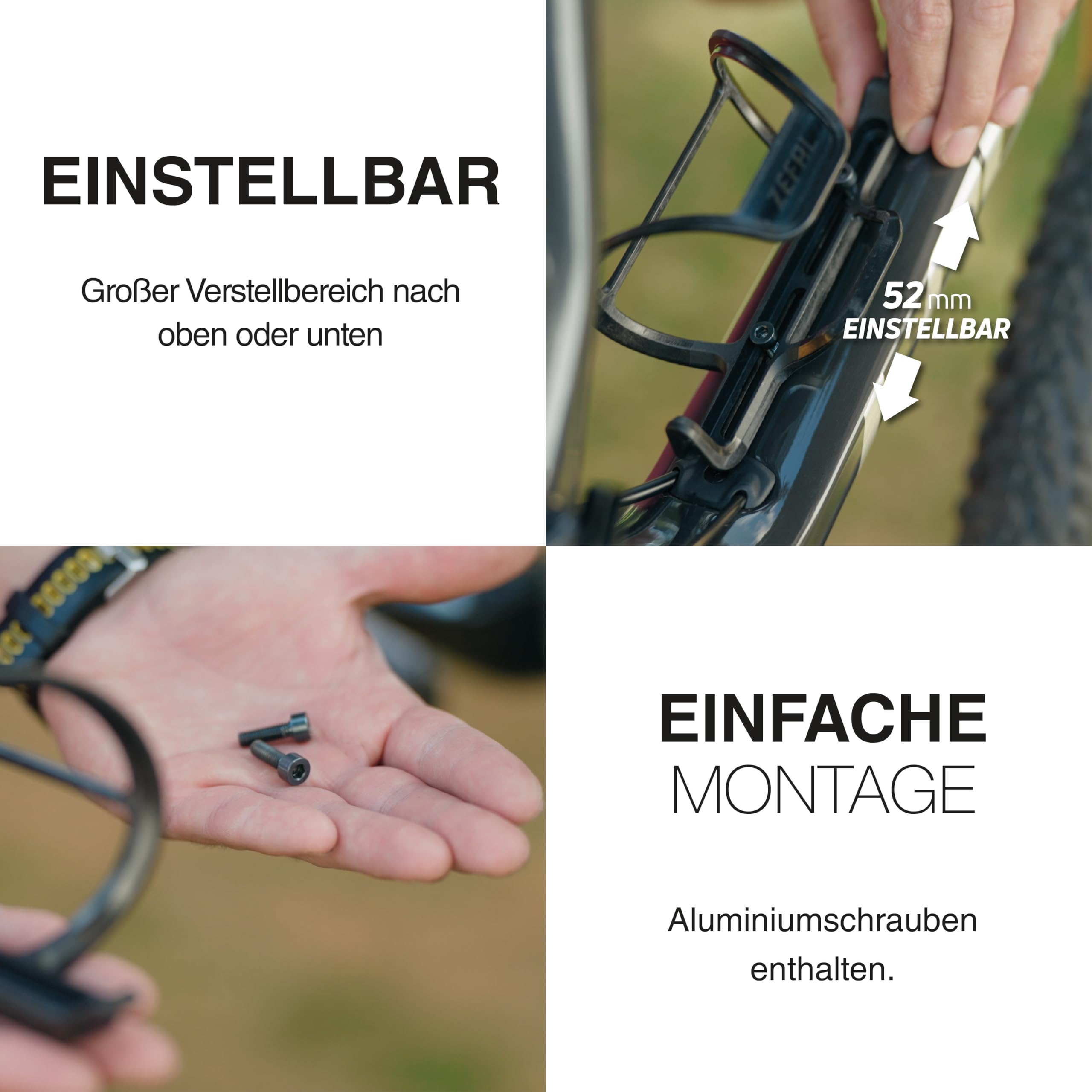 ZEFAL Pulse S2 Set - 2 x Carbon Flaschenhalter Fahrrad Seitlich - Gravel und MTB Flaschenhalter Seitlich Links und Rechts - Leicht und Robust Getränkehalter Fahrrad - 28g x 2