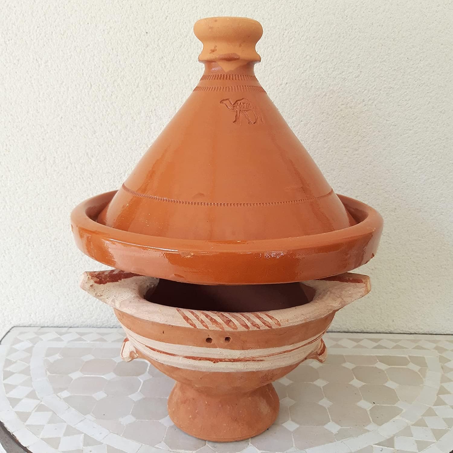 plat tajine 30 cm + Kanoun brasero barbecue pour cuisson tajine tagine