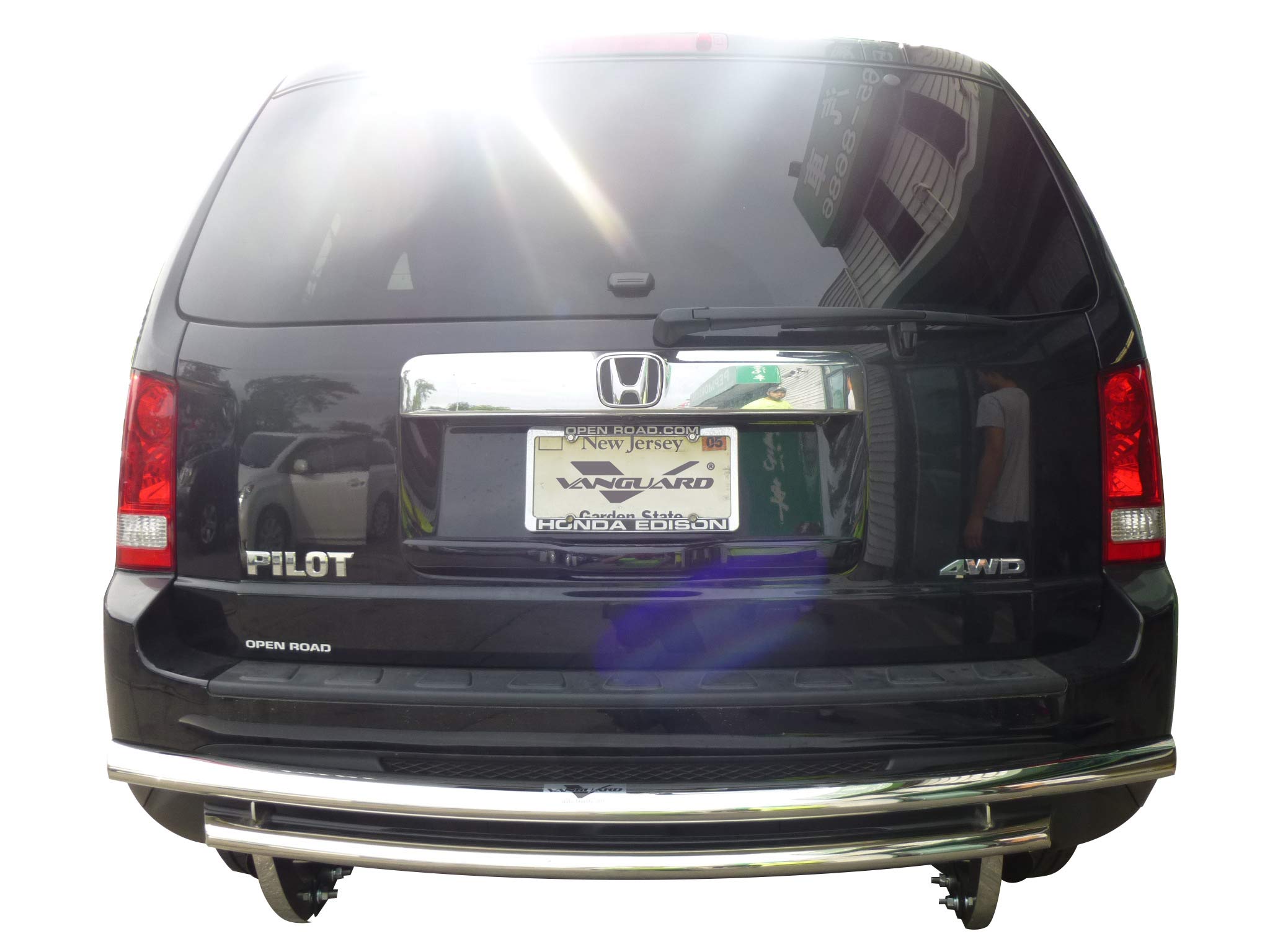 VANGUARD VGRBG-1018-1122SS Stainless Steel Double Layer Rear Bumper Guard | Compatible with 09-15 Honda Pilot