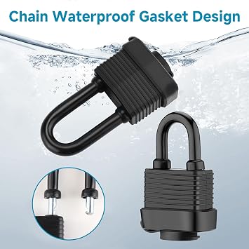Heavy Duty Gate Bolt Lock with Padlock, 4 Inch Shed Lock Hasp and Staple