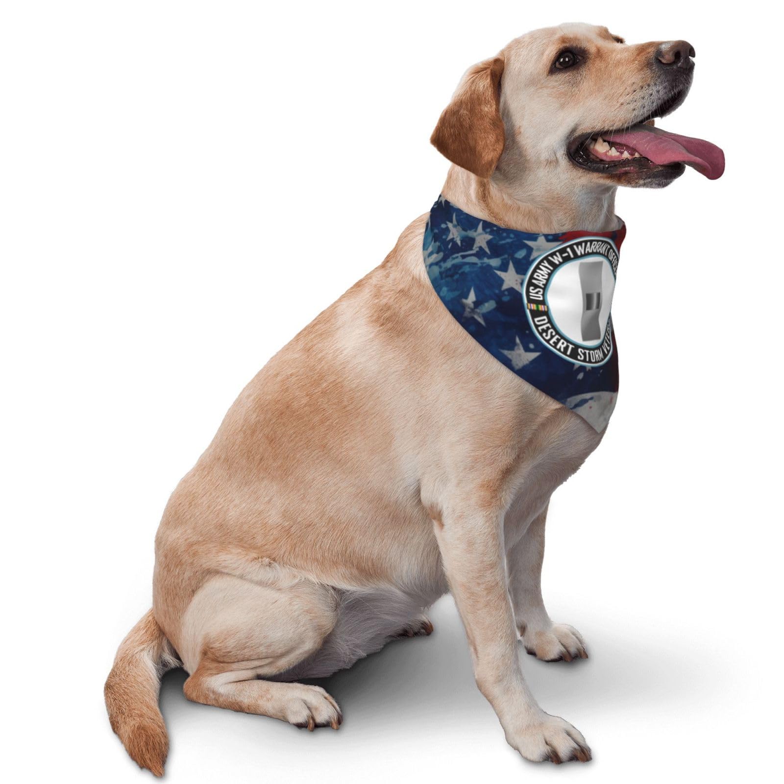 US Army W-1 Warrant Officer 1 W1 Desert Storm Veteran Dog Scarf Pet Bandana Cat Pet Bibs
