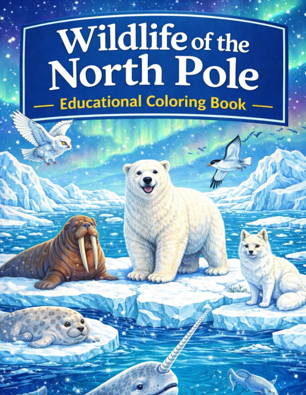 Wildlife of the North Pole- Educational Coloring Book: Color, Learn, and Explore the Fascinating Arctic Animals of the North Pole”