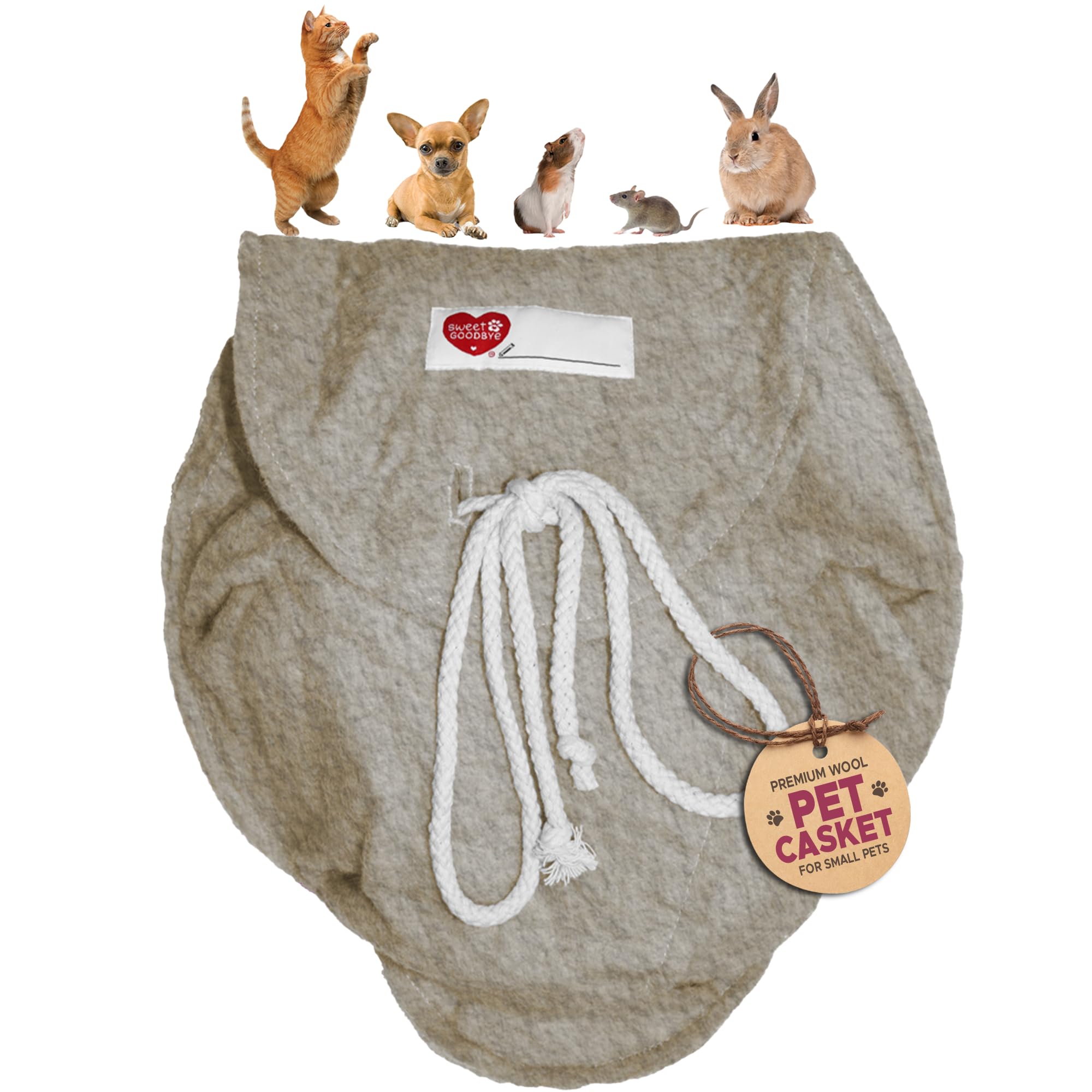 Sweet Goodbye Cloud® Eco-Friendly Pet Burial & Cremation Ceremony Kit Casket for Smaller Pets: Rabbit Hamster Gerbil Birds Reptiles Small Cats (Choose Size & Color)(Medium, Natural)