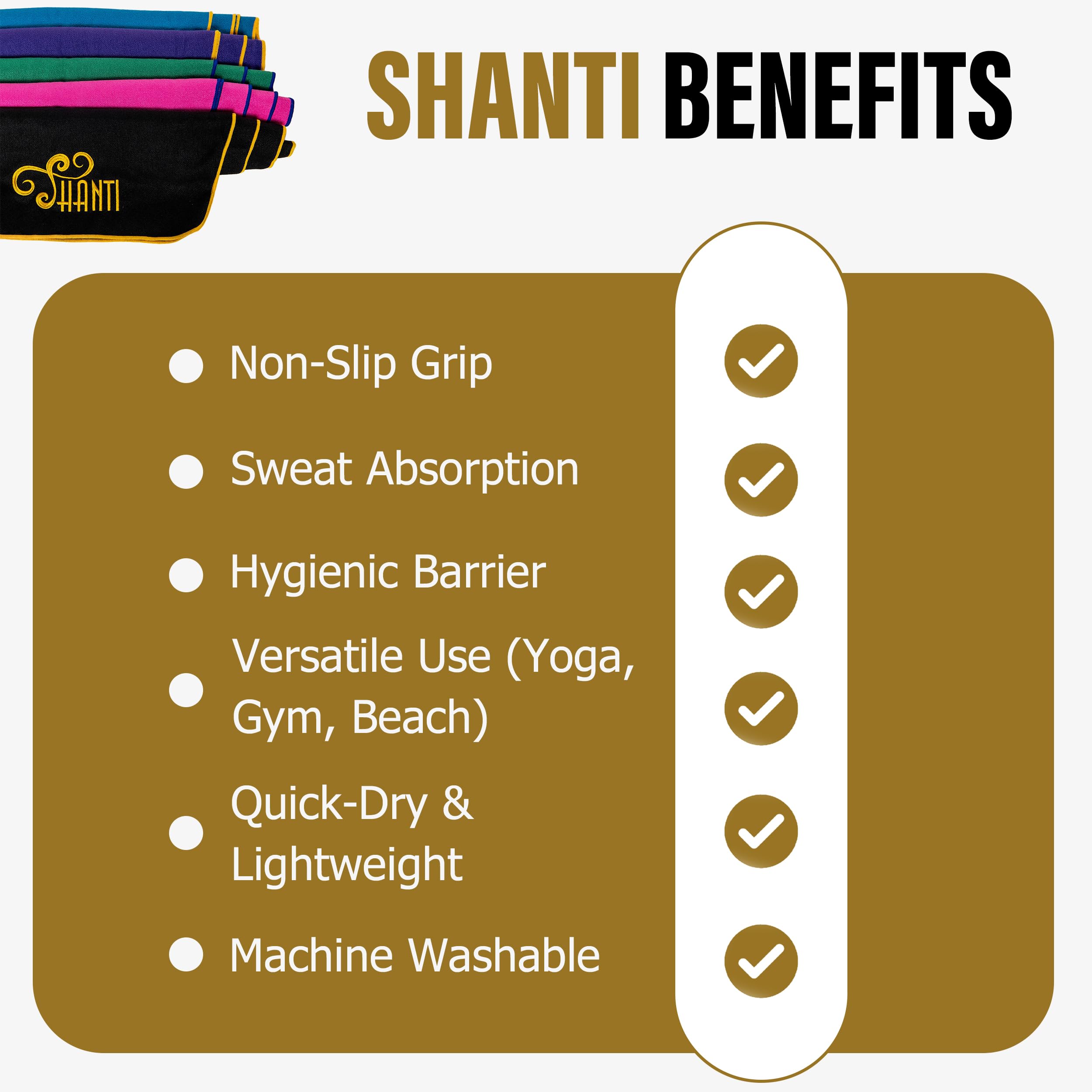 Shanti Toalla de yoga (rosa)