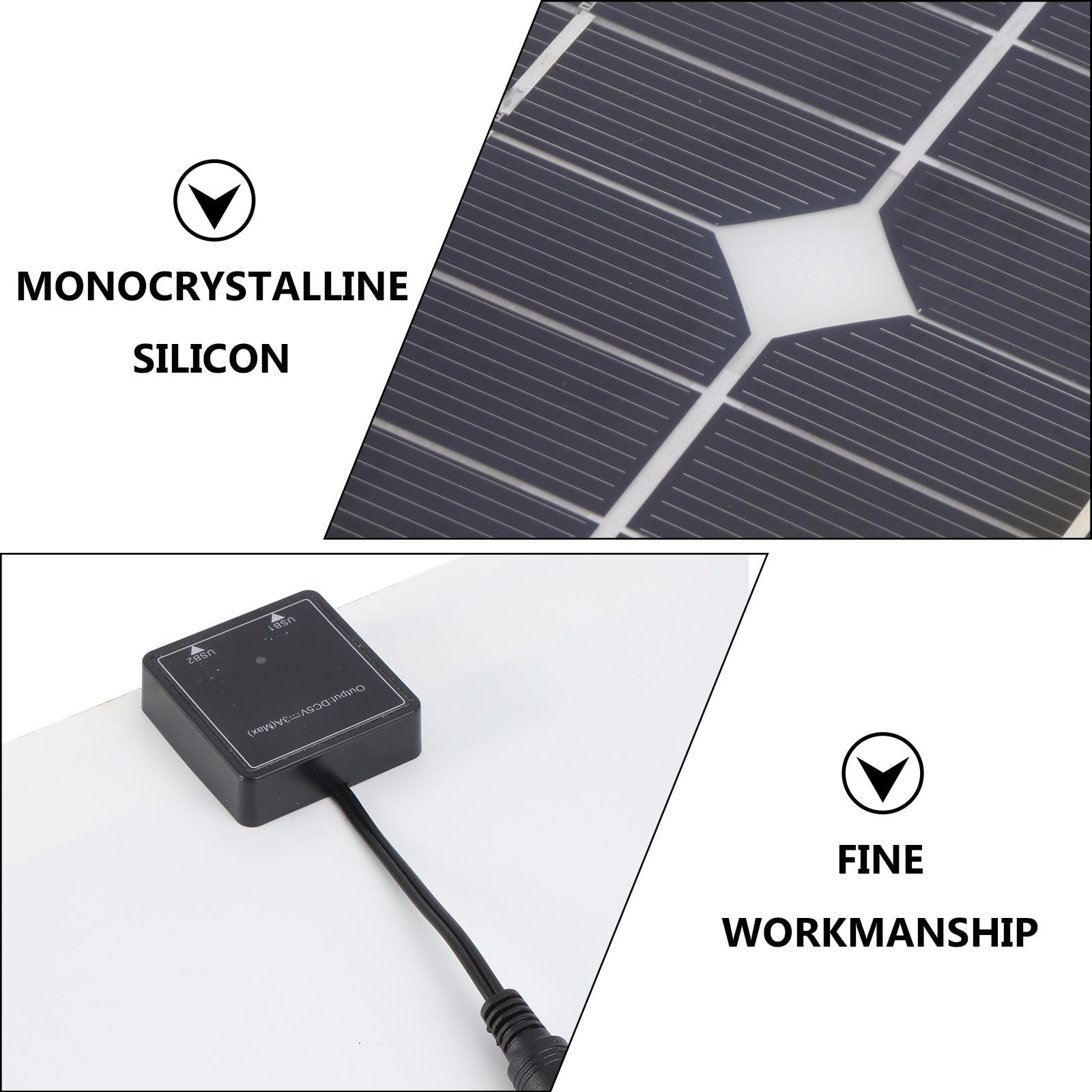 Gadpiparty Pannello Solare Portatile da 40w in Silicio Monocristallino Ricarica USB e Solare, Caricatore per Tablet e Altri Dispositivi, per Ciclismo e Viaggi All'aperto