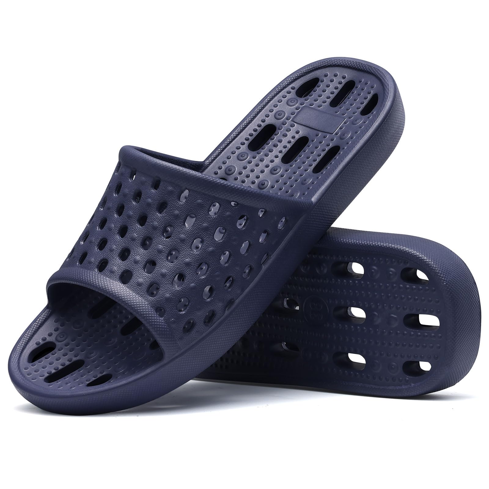 Litfun Shower Shoes for Women Non-Slip Quick Dry Shower Slippers Lightweight Pool Sandals with Drain Holes for College Dorm, Beach, Bathroom & Gym