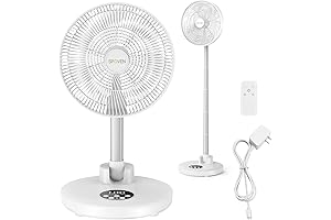 Oscillating Standing Fan: 12" Rechargeable Breezy Companion