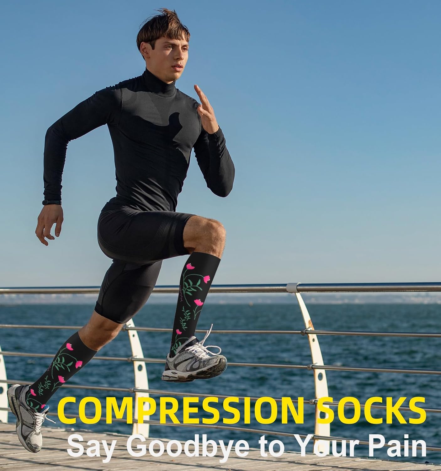 Compression Socks for Women & Men Circulation (4 Pairs) 15-20 mmHg is Best Support for Nurses Running Hiking Travel - Image 6