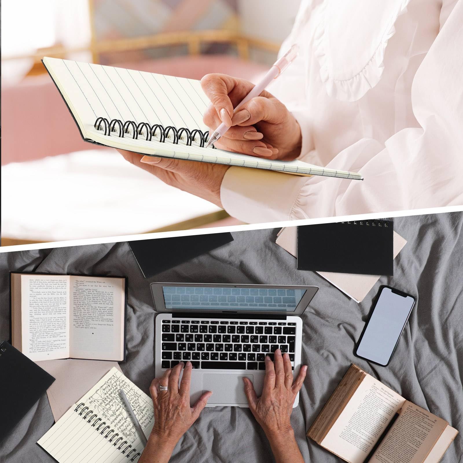 Jutom 150 blocs de notas en espiral de 5 x 3 pulgadas, bloc de notas en espiral de bolsillo pequeño, cuaderno rayado, cuaderno de bocetos, cuadernos de tapa kraft, 120 páginas para tomar notas,