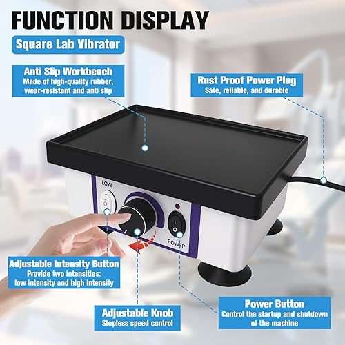 Miniatura 2 de Vibrador de laboratorio 8"x6" Vibrador cuadrado del cuarteto, JT-51B Modelo Yeso Oscilador Mezcladora de yeso, equipo de laboratorio 110V/120W