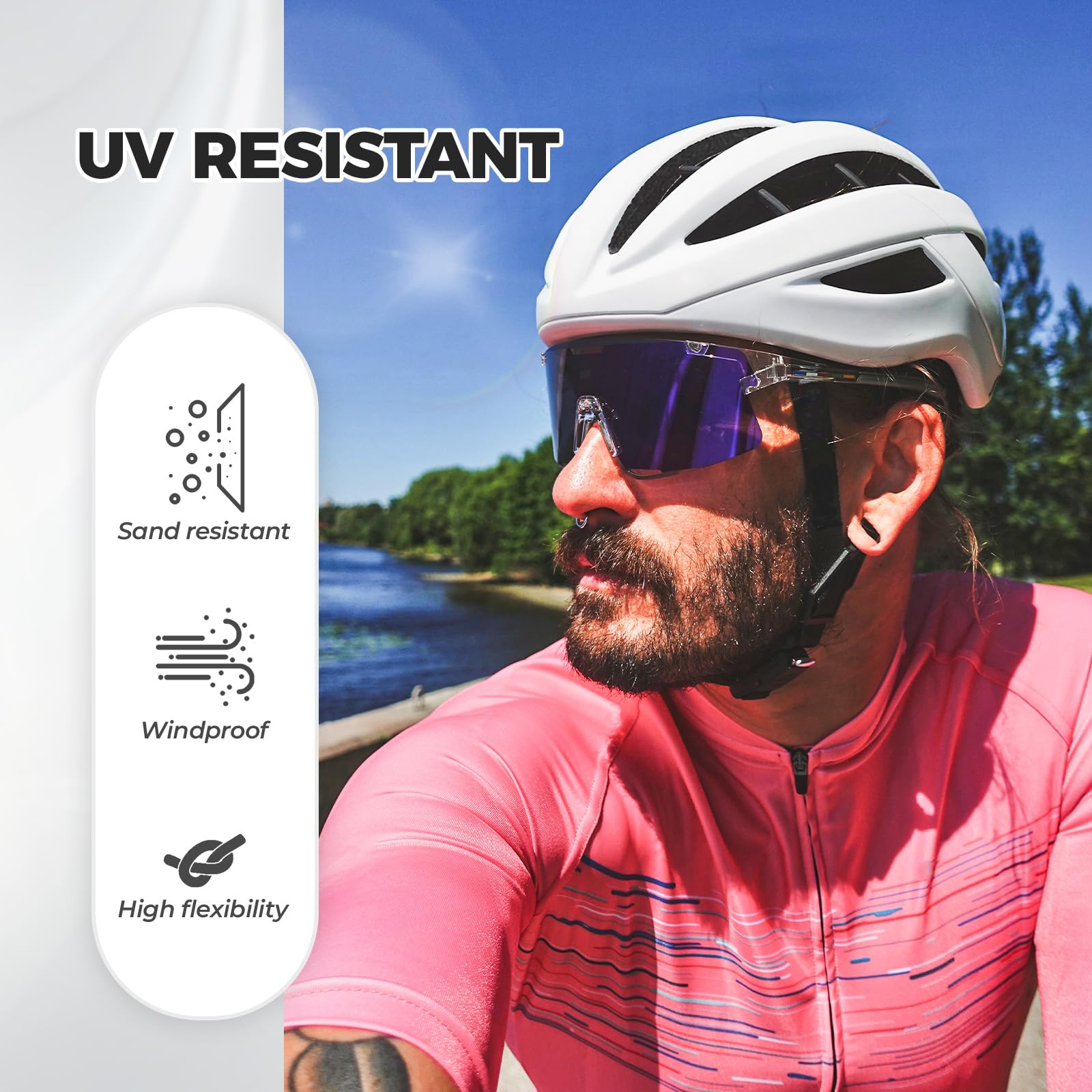 ROCKBROS Road to Sky Fahrradbrille Überbrille Polarisiert Photochrome Radsportbrille für Damen Herren mit UV400 Schutz TR90 Rahmen für Outdoor Sport Radfahren Laufen