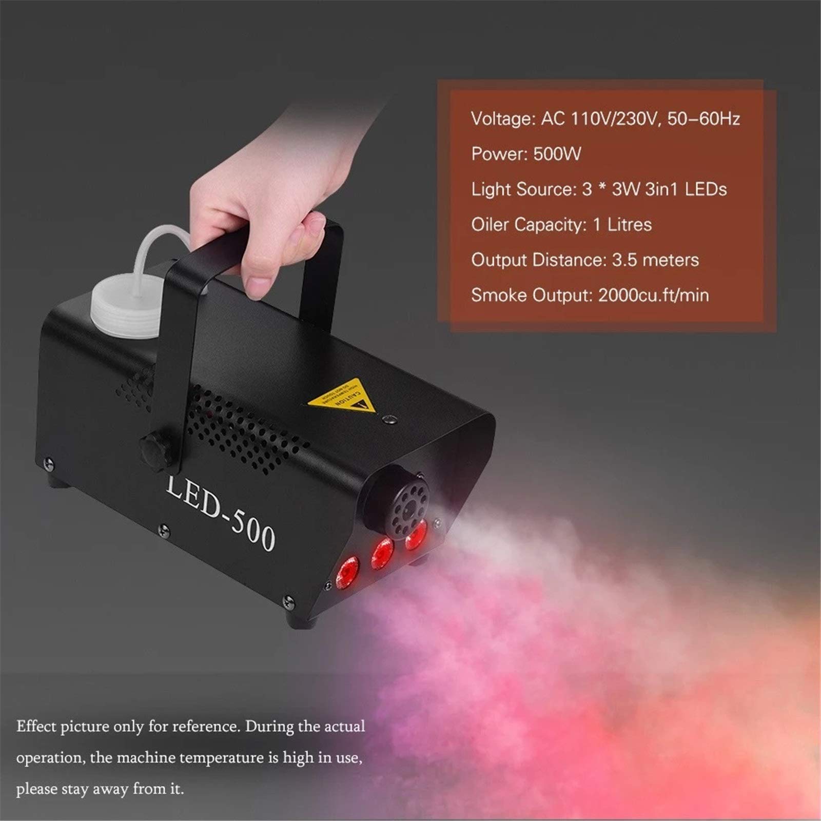 Amazon.co.jp: スモークマシーン 12色の選択の500Wの霧の煙機械が付い