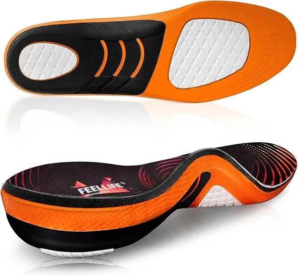 FEELLIFE Plantar Fasciitis Relief Shoe Insoles [1-Pair], Arch Support Insoles, Running Athletic Gel Shoe Inserts, Orthotic Inserts for Arch Pain [Trim to Fit: Men 8-12/Women 9-13]