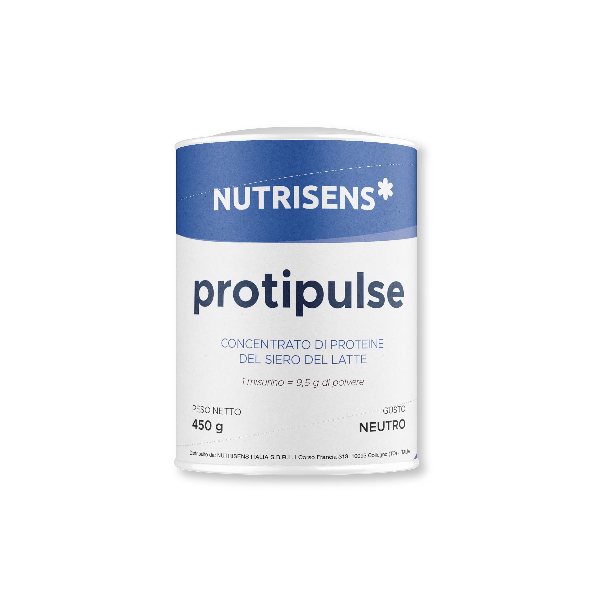 Protipulse - Polvere di Proteine Isolate del Siero di Latte - 450 g - Solubile - Integratore Nutrizionale per Aumentare l'Apporto Proteico - Senza Glutine