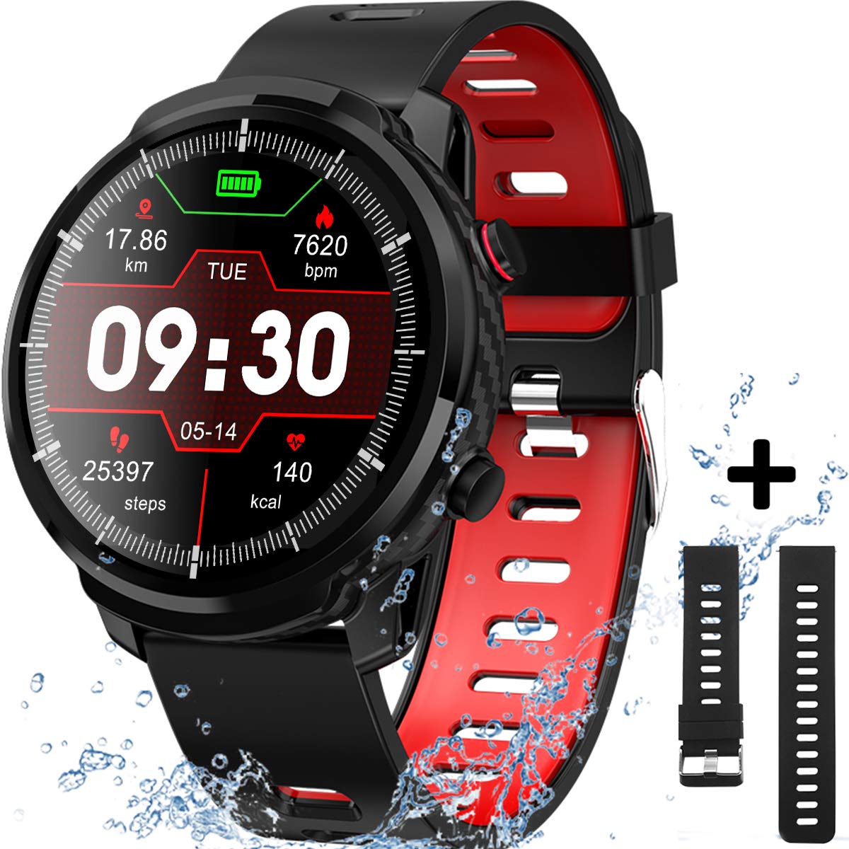 Smart Watch for Android iOS Phones, IP68 Waterproof Smart Watch, Fitness Tracker Smartwatch with Blood Pressure Heart Rate and Sleep Monitor, Smartwatch Compatible iPhone Android Phone for Men Women.