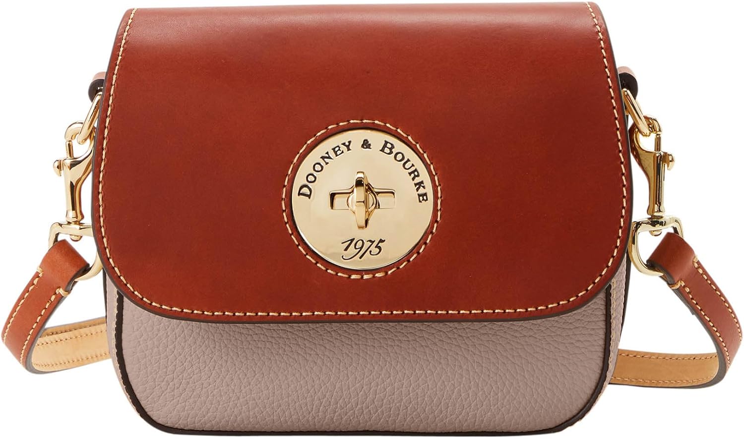 Dooney & Bourke Handbag, Pebble Turnlock Flap Saddle
