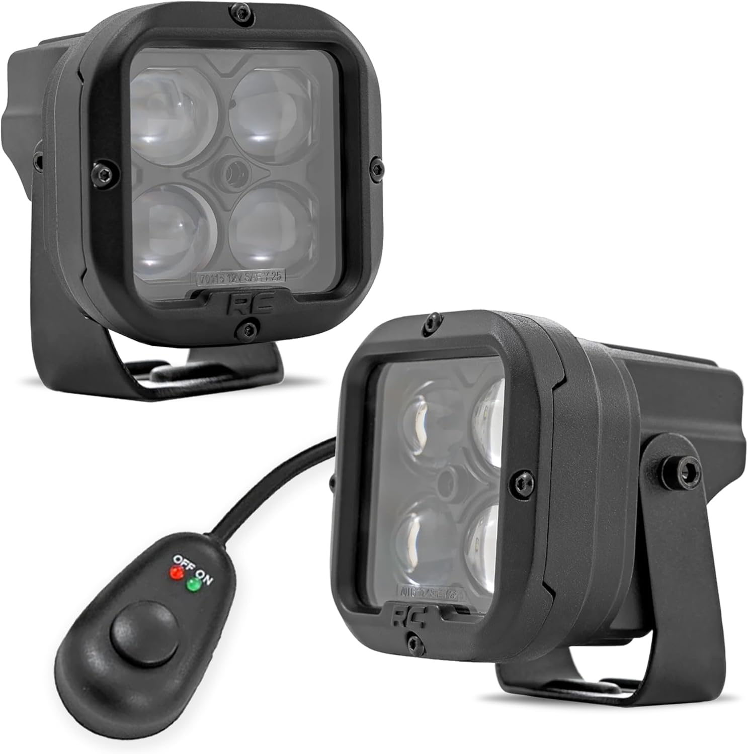 Rough Country 2" SAE Driving Light Pods (Pair) - Street Legal LED Pods with 9600 Lumens, 96W Output, IP67 Waterproof