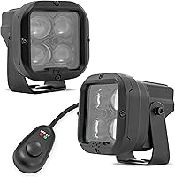 Rough Country 2-Inch SAE Street Legal LED Driving Light Pods Pair | 9600 Lumens, 96W, IP67 Waterproof