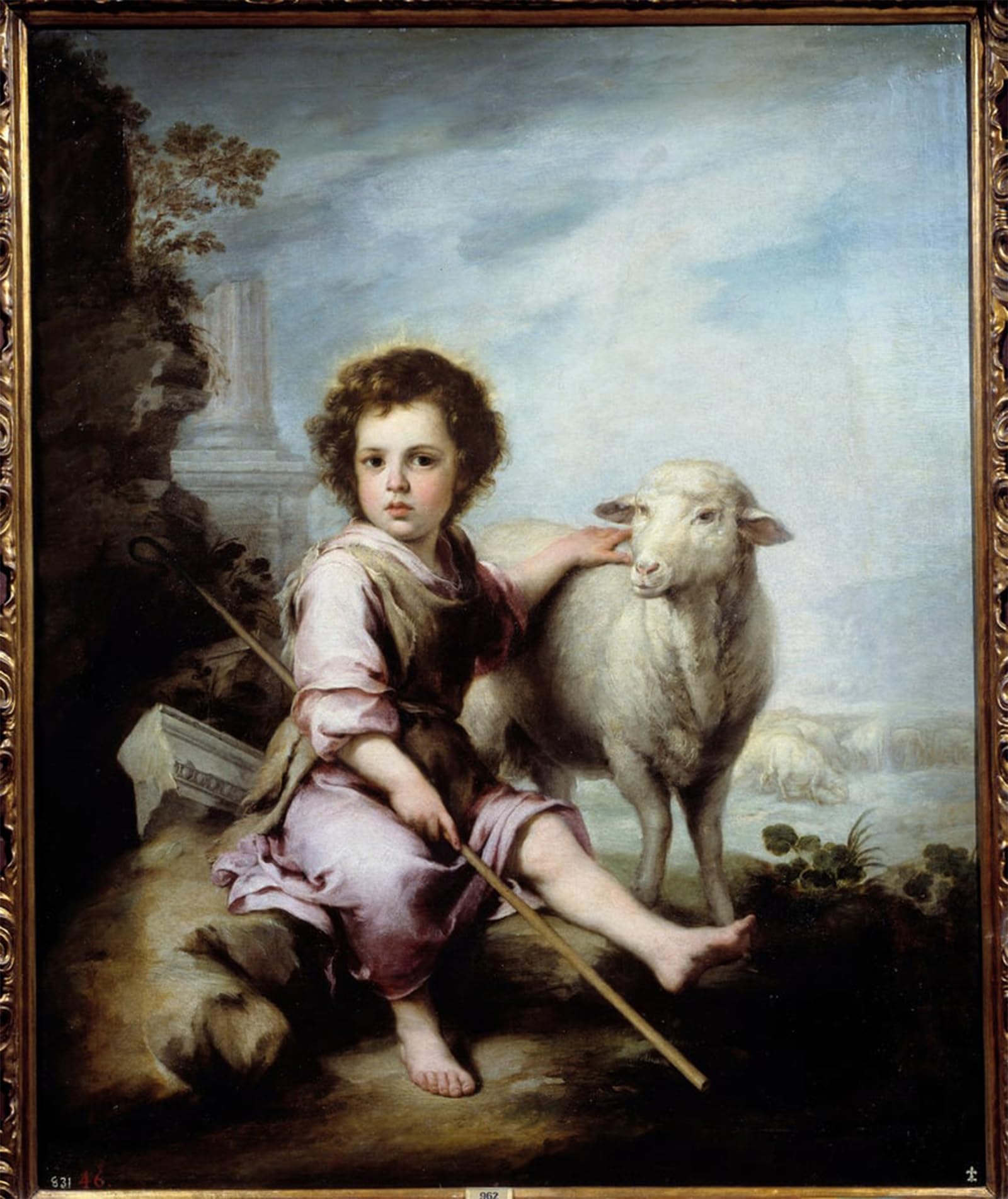 Artxlxxbn No Frame Famous Painting Canvas Artwork Graffiti Print The Good Pastor Painting By Bartolomé Esteban Murillo Portrait Canvas Image For Home Decor 60X90cm