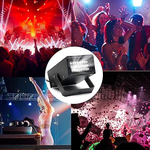 Miniatura 7 de ENUOLI Mini luz estroboscópica, 32 bombillas LED superbrillantes para Halloween, control de velocidad de flash variable luces intermitentes para