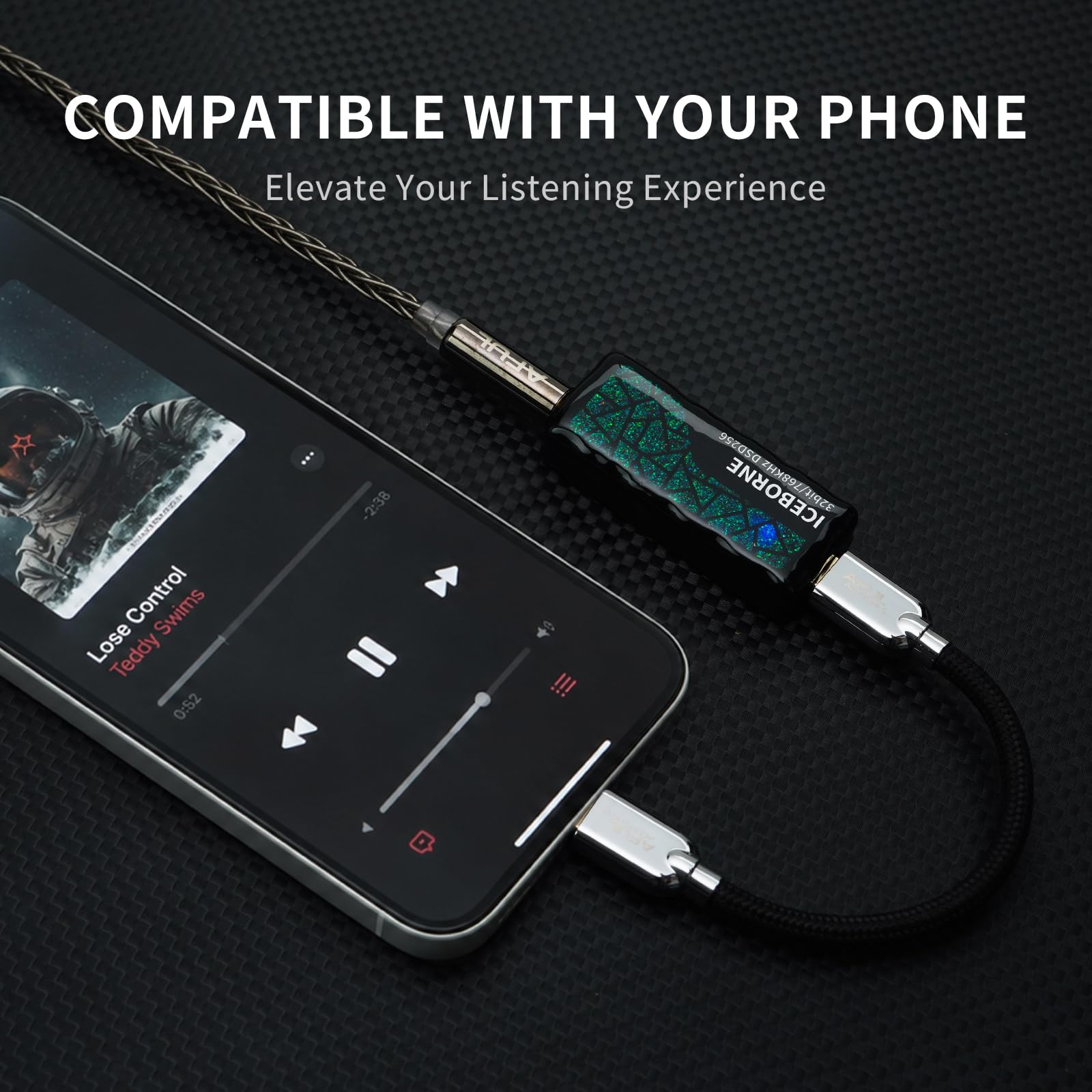 AFUL ICEBORNE tragbarer DAC-Kopfhörerverstärker CS43198 32 Bit 768 kHz PCM DSD256 USB 2.0 3,5mm 4,4mm Gehäuse aus Kunstharz