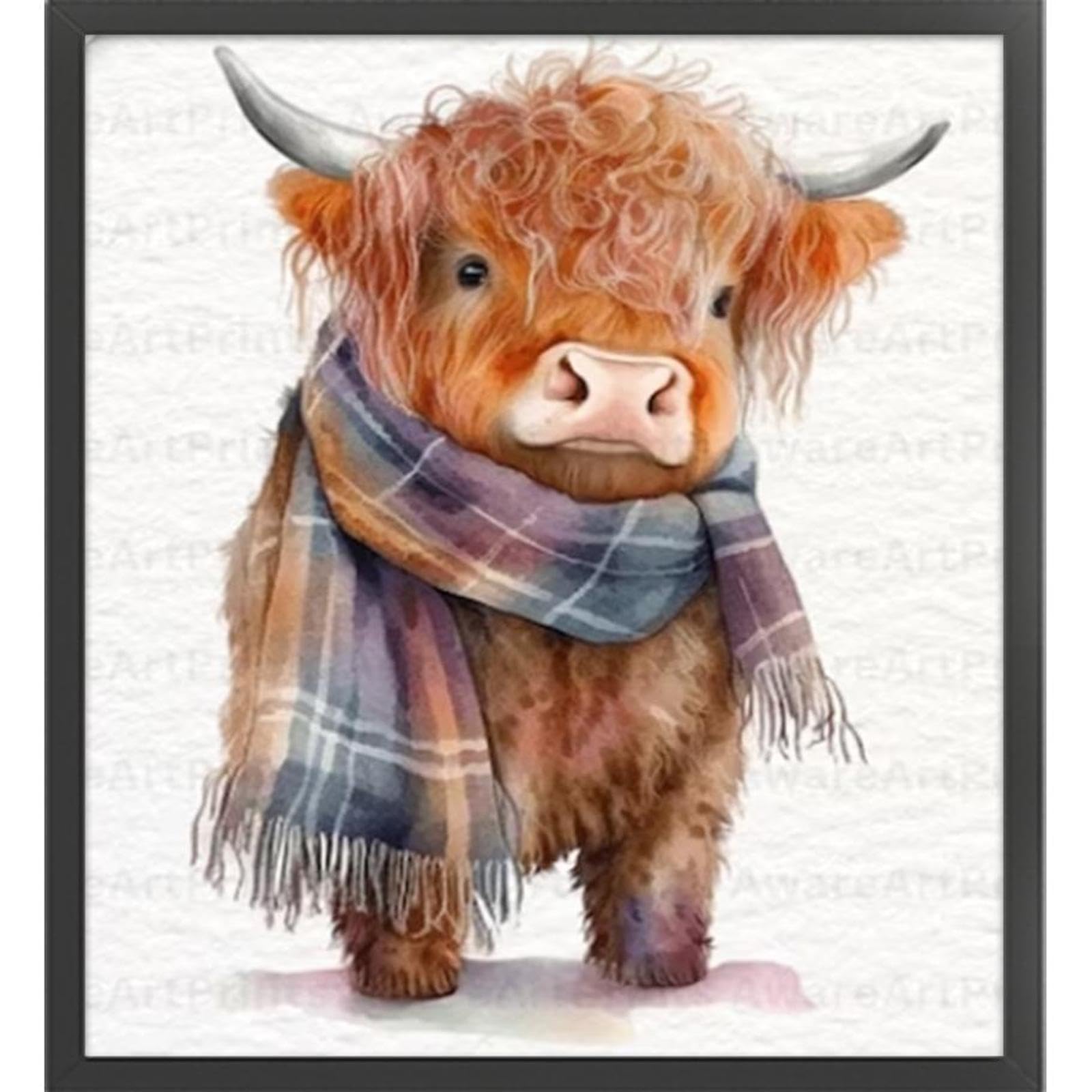 ARVALOLET 14ct Eco Cotton Full Embroidery Cross Stitch Kit Printed Yak Cross Stitch Kit 40x45cm for Crafts and Crafts