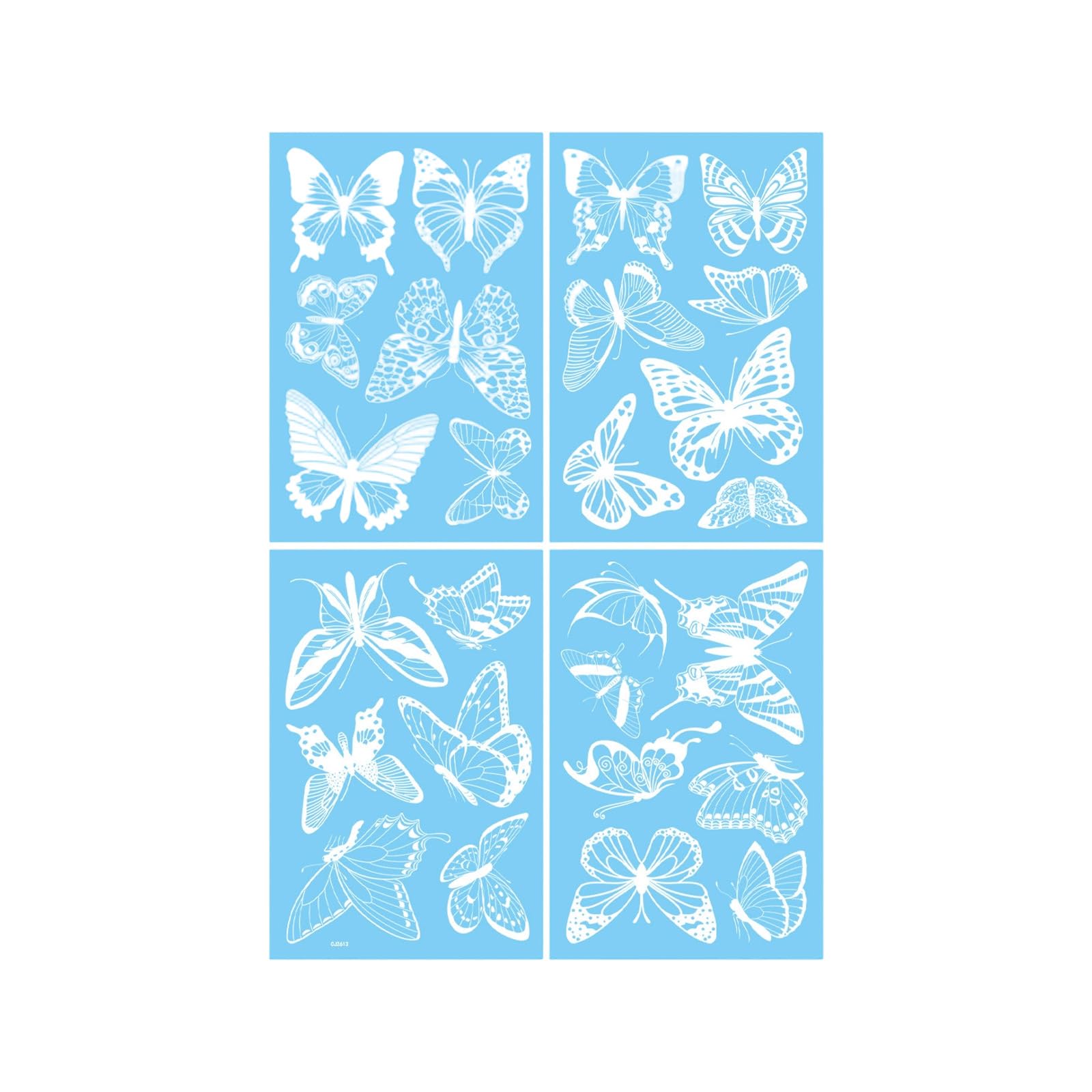 4 Sheets White PVC Butterfly Window Decal Clings Bird Collision Sticker to Protect Wild Birds From Hitting Glass Door Butterfly Window Clings Static Glass Decals Stickers Pvc Decor Display