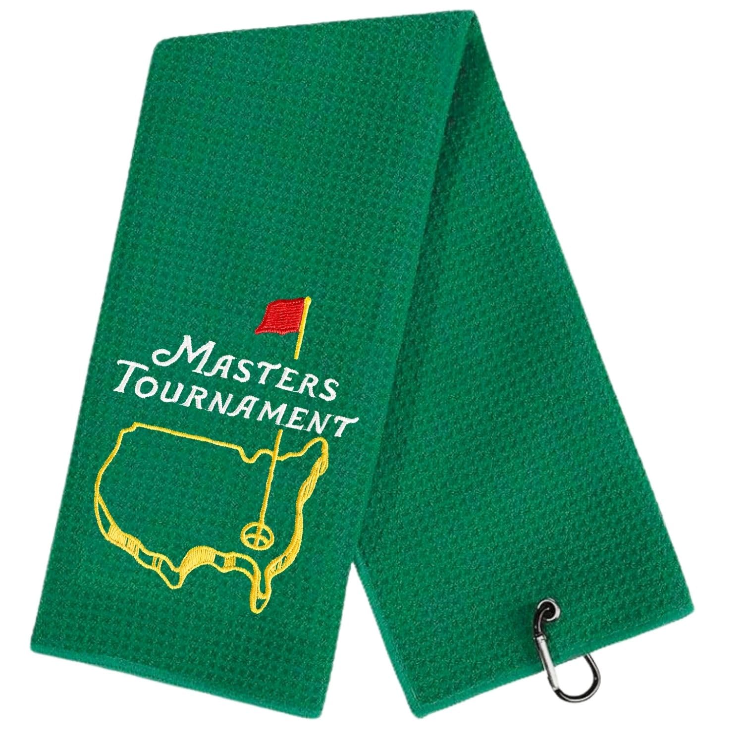 Artpreti Men's Green- Aug Masters Funny Golf Towel, The Masters - Golf Gifts For Golf Accessories For Embroidered Golf Towels For Bags With Clip, Green