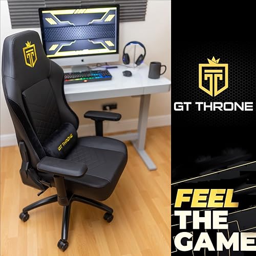 Miniatura 8 de Silla para videojuegos, silla reclinable grande y alta con reposabrazos 3D, respaldo ajustable, soporte ergonómico, soporta hasta 300 libras,