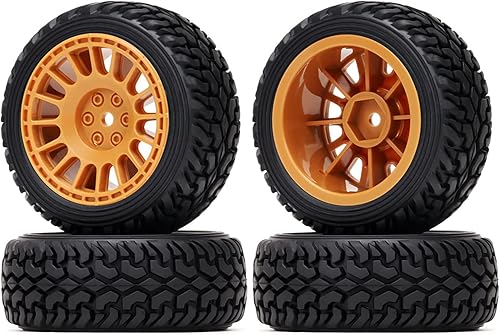Miniatura 16 de 4 neumáticos de goma de grano de automóvil RC de 2.953 in y llantas de plástico para 1/10 RC en carretera Drift Racing Car Tamiya Sakura Traxxas HPI