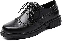 Sapatos Oxford para mulheres, sapatos Oxford femininos pretos plataforma de couro Oxfords confortáveis e elegantes sem cadarço, sapatos vintage casuais de sela para mulheres, vestido de trabalho e