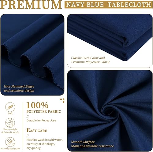 Miniatura 4 de Showgeous Paquete de 10 manteles redondos de poliéster lavables de 90 pulgadas para mesas redondas, resistentes a las manchas y a las arrugas,