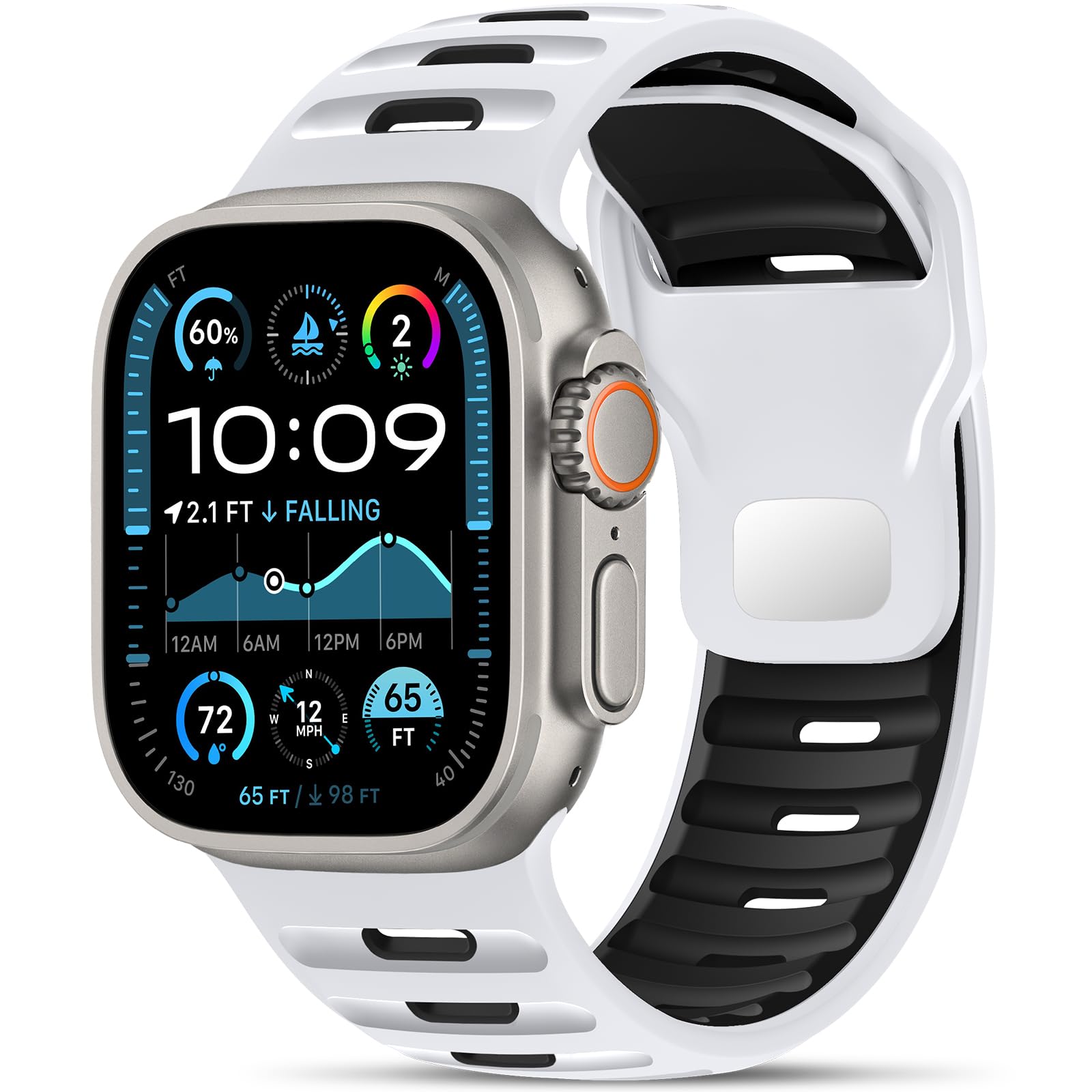 Higgs Sport Armbänder Kompatibel mit Apple Watch Ultra 3 2 Armband 49mm 46mm 45mm 44mm 42mm,Silikon Band für iWatch Series 11 10 9 8 7 SE 6 5 4 3 2 1 für Herren