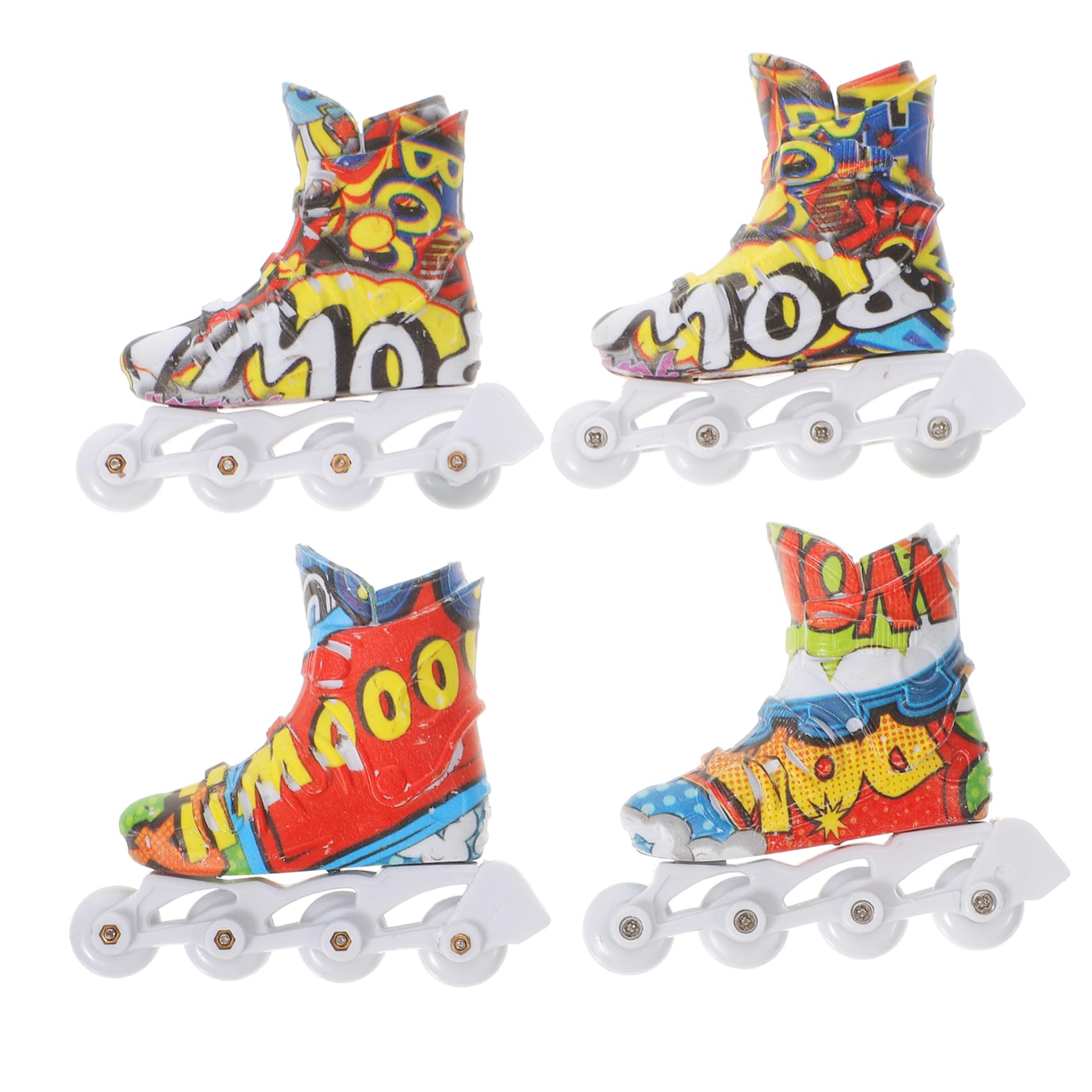 2 Pairs Lifelike Skate Toy Compact Skate Toy Finger Toy Accessory Finger Bike Skate Dollhouse Roller Skates Finger Roller Skate Toy Skates Toys Desk Plaything Plastic