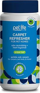 Pet Life Unlimited Carpet Deodorizer Powder - Pet-Safe Plant-Based Juniper Leaf Scent Odor Eliminator, 16oz Made in USA