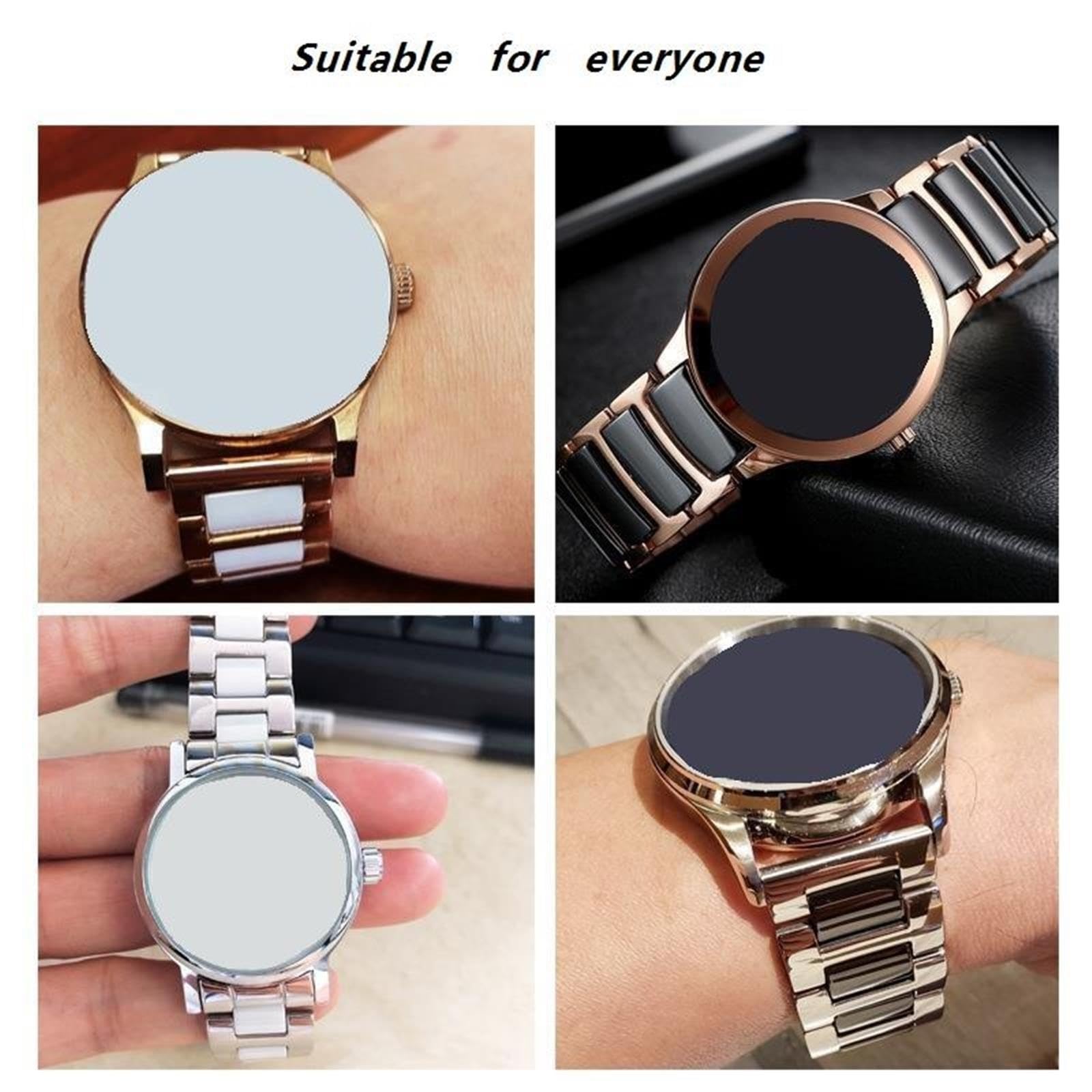 cinturino dell'orologio Cinturino casual di ricambio for cinturino unisex in ceramica e acciaio inossidabile da 22 mm