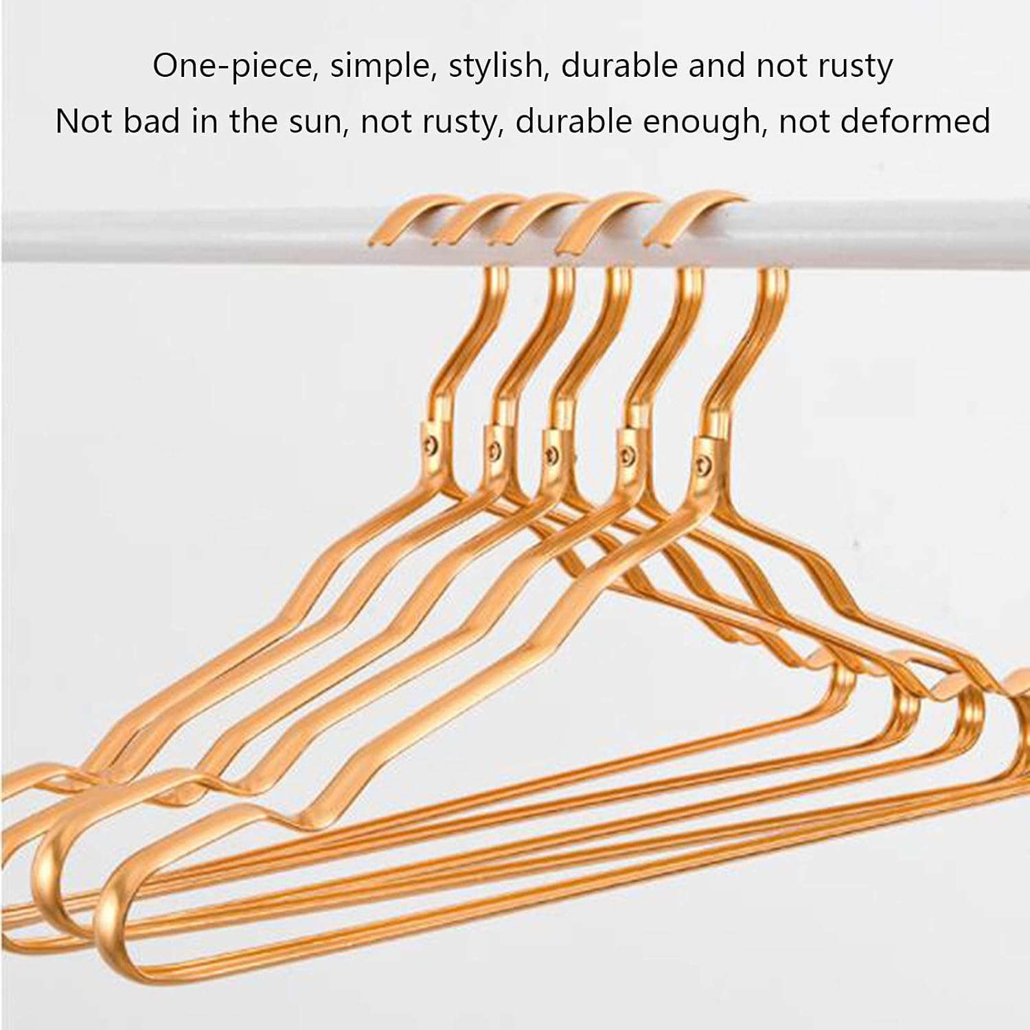 Clothing Hangers Metal Hangers Coat Hangers Multifunctional Clothes Hangers Non Slip Clothes Hangers,Smooth and Not Easy to Rust,for Closet Bedroom Laundry,Gold-50 Pack