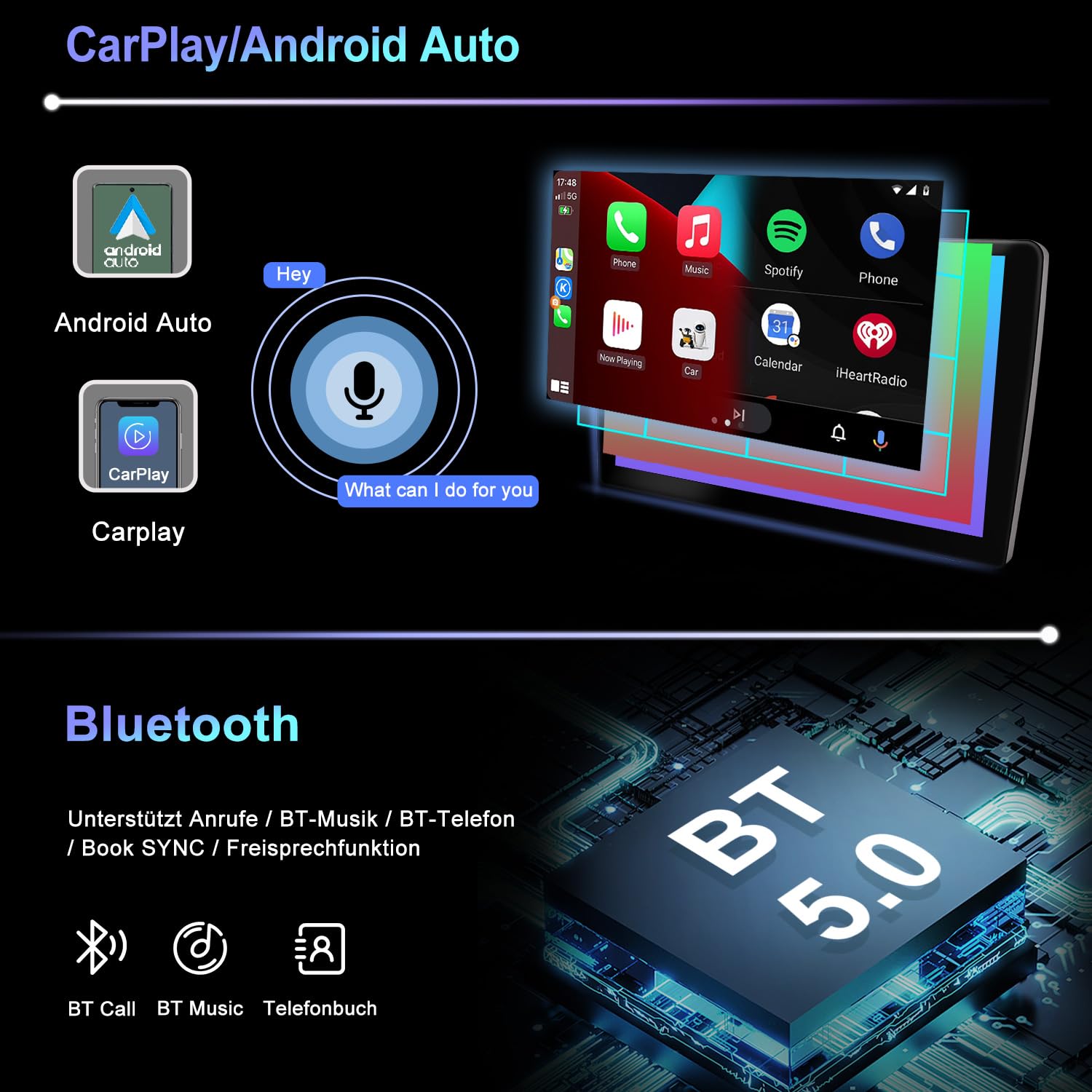 Autoradio 2 Din Android 15 per Honda Fit Jazz 2008-2013 Supporta Wireless Carplay, Android Auto, WLAN, BT, GPS, AUX, MirrorLink, WiFi, RDS, FM, USB 10 pollici IPS