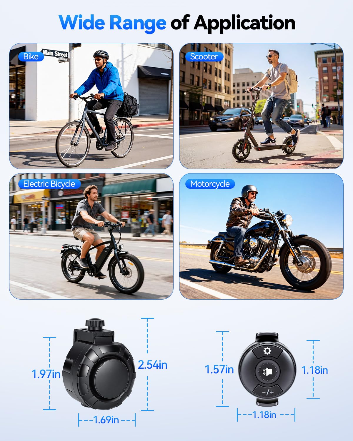 Klaxon de vélo – Télécommande sans fil, klaxon de vélo électrique puissant de 120 dB, sonnette de vélo pour 6 modes sonores, étanchéité IPX5, chargement de type C, klaxons de vélo pour adultes