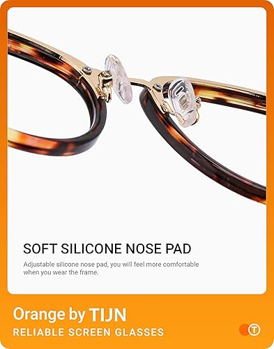 Miniatura 6 de TIJN Blue Light Blocking Glasses for Women Men Bluelight Computer TV Device Anti Eye Strain Eyewear Round Metal Frame