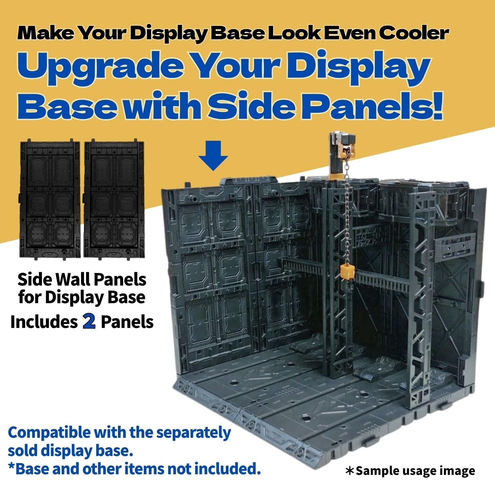 Plastic Model Display Items Set (Side Walls ×2, Alligator Clips ×2), 9.65 inches (H) x 4.53 inches (L) x 1.5 inches (W) - Image 2