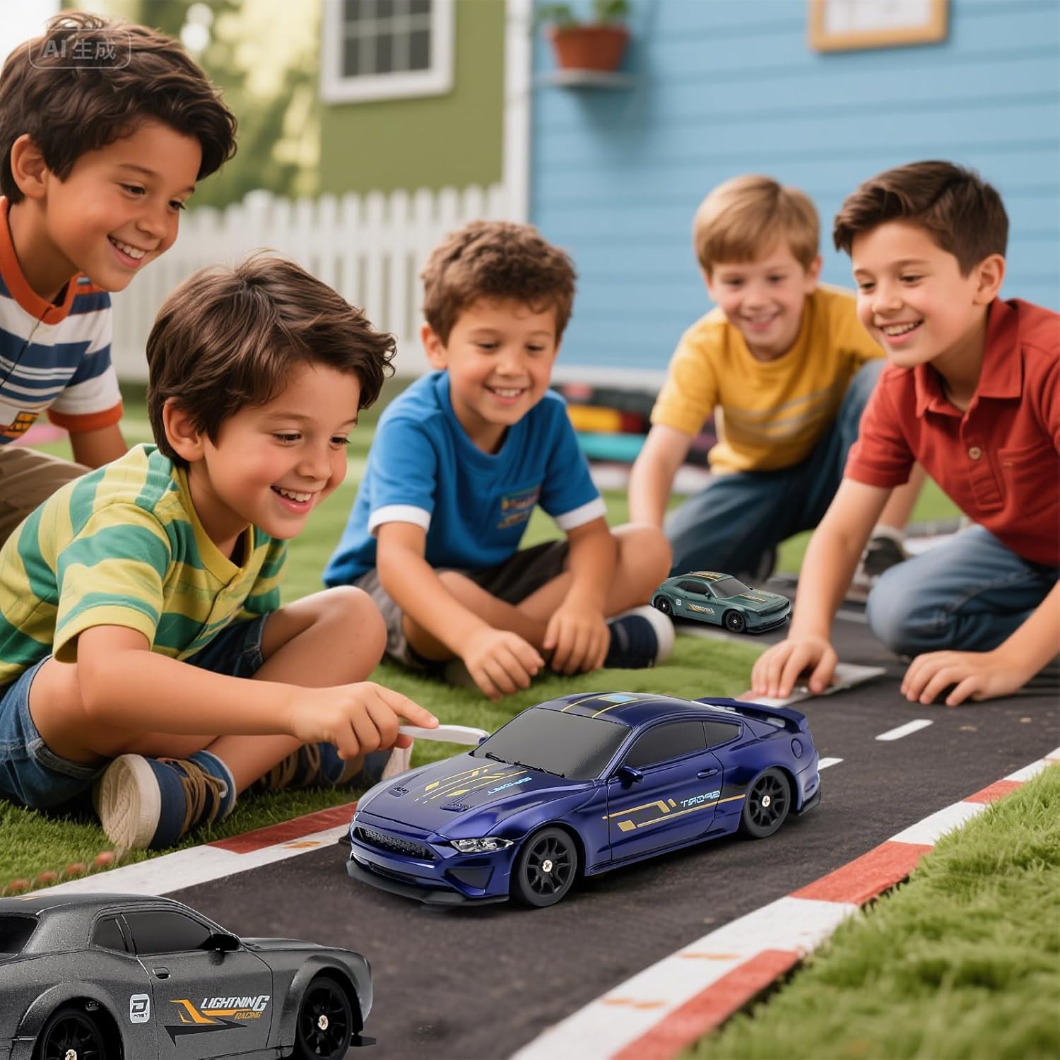 1:43 Scale Mini Racing Drift Car Model，2.4GHz Remote Control Car, 4WD High Speed Race with Lights,Racing Tires,RC Toys Hobbyist Gift for Adults, Kids, Boys, Girls (Blue)