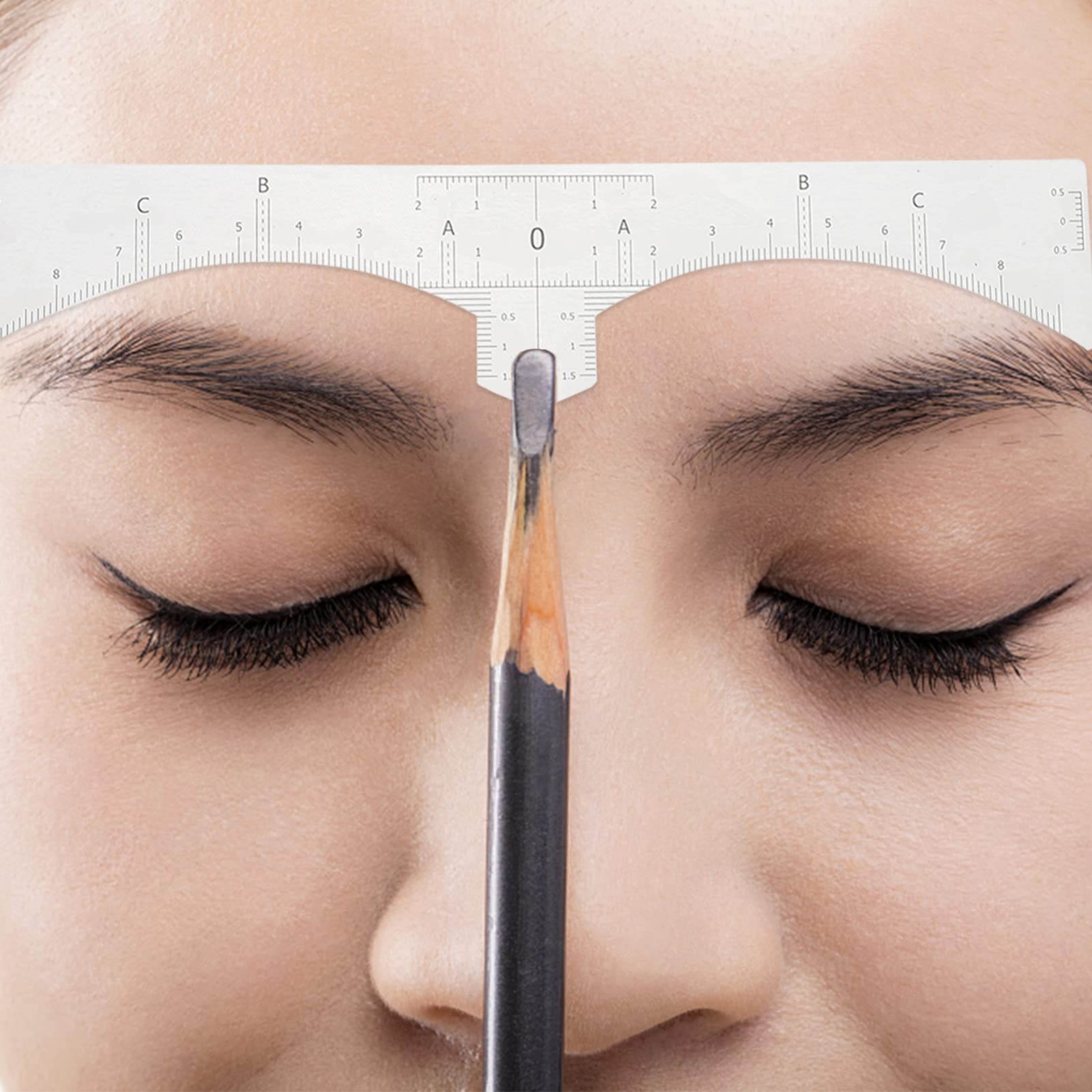FRCOLOR 5rotoli Righello Per Sopracciglia Riutilizzabile Strumento Di Misura Flessibile Per Trucco Con Etichette Per Disegnare Sopracciglia Accessorio Di Bellezza Per Principianti e