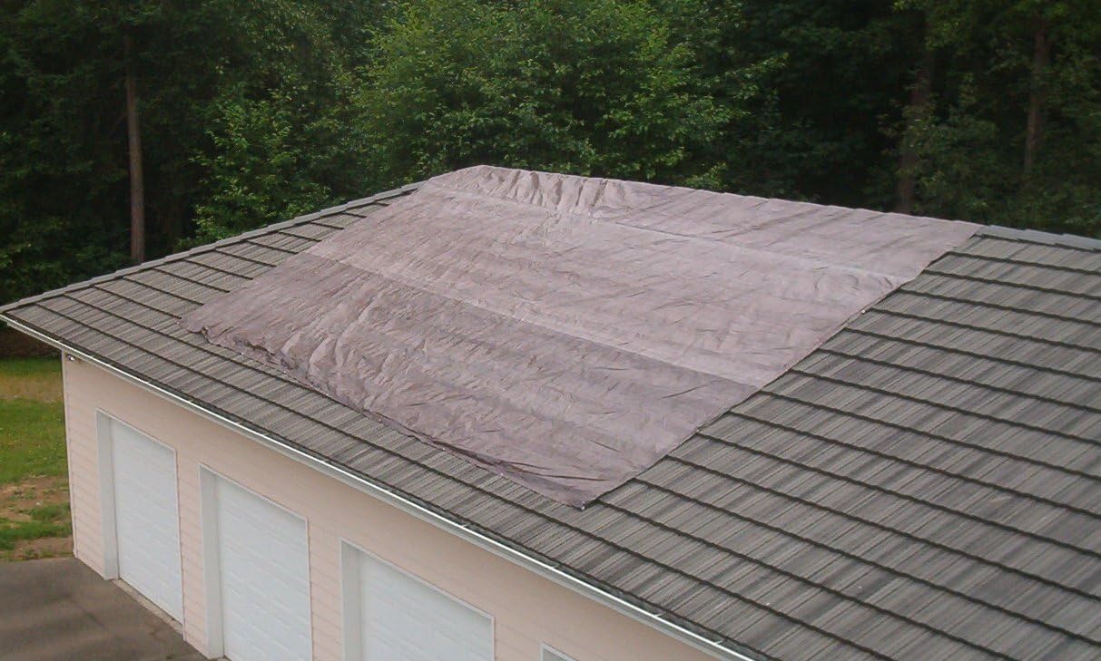 Foremost Dry Top 90057 5 ft x 7 ft Brown/Green Reversible Full Size 5-Mil Poly Tarp - Bulk Pack of 2