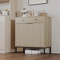 Vista 21 de Mericonia Aparador Buffet de Granja con Almacenamiento, Barra de Café Acanalada con Puertas y Estantes Ajustables, Gabinete de Consola de Madera