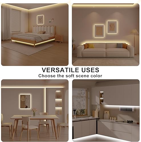 Miniatura 7 de Tira de luz LED COB inteligente de 6.56 pies, blanco sintonizable, 2700K-6500K, regulable, brillante, WiFi, tira de luz LED COB compatible con Alexa