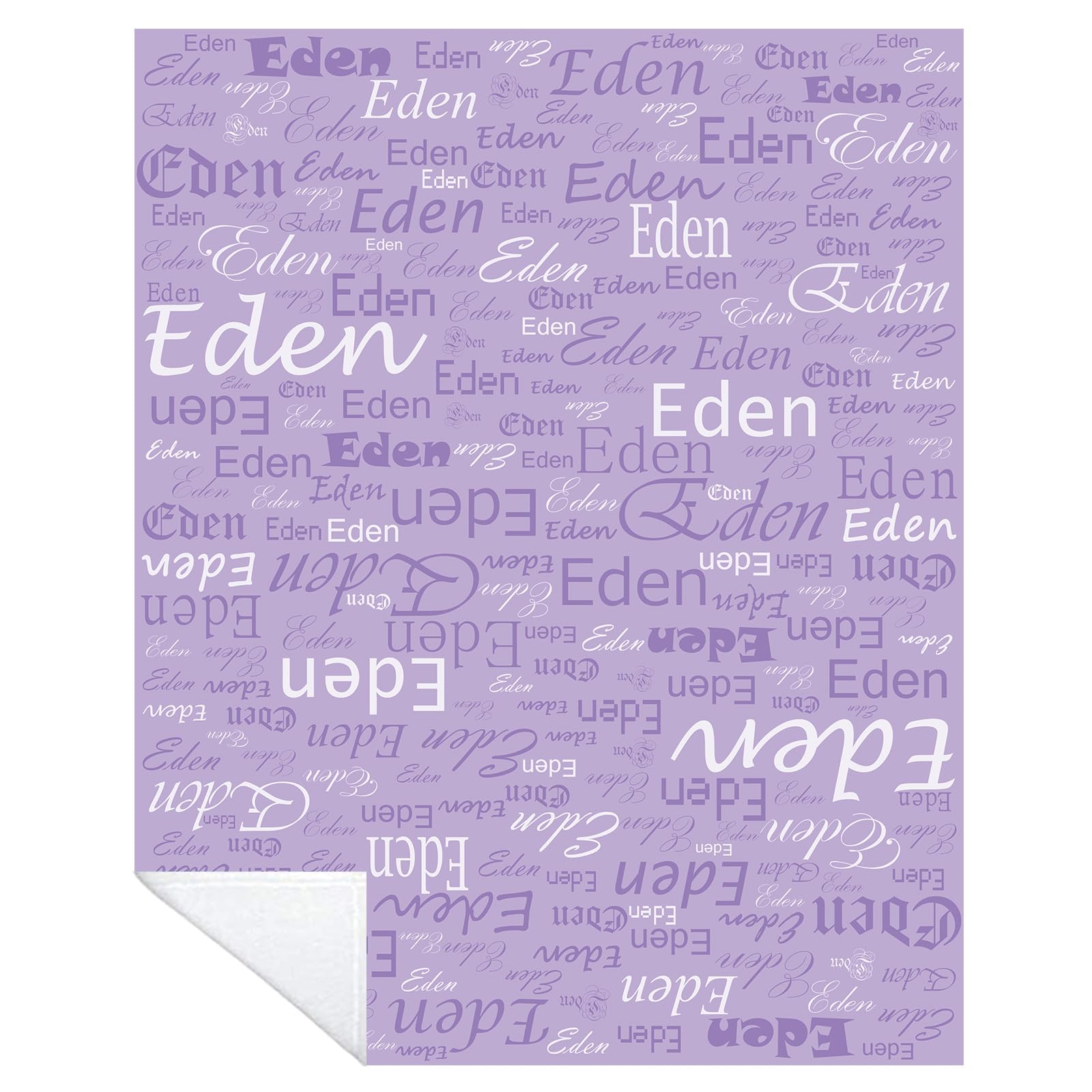 Personalised Name Blanket for Baby, Kids, pet and Adults Custom Name Blanket Throw Gift for Mothers Day, Christmas (Purple, 32”x48” (80x120cm))
