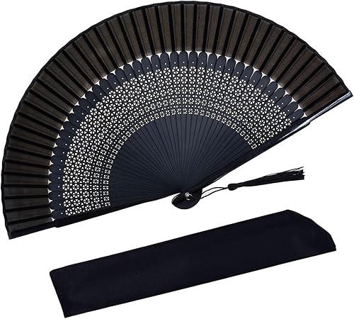Ventilador de mano para mujer, plegable, chino, japonés, vintage, de seda de bambú, ventilador de mano para baile, música, festival, boda,